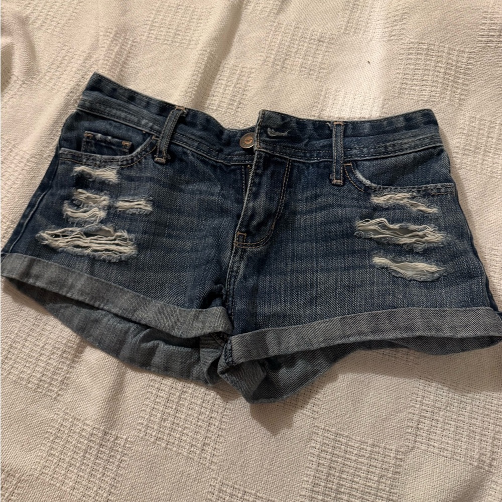 Hollister Blue Distressed Jean Shorts
